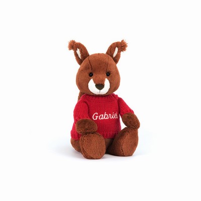 Jellycat Bashful Eekhoorn with Red Jumper | ES8413976